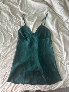 Emerald Green Satin Slip dress